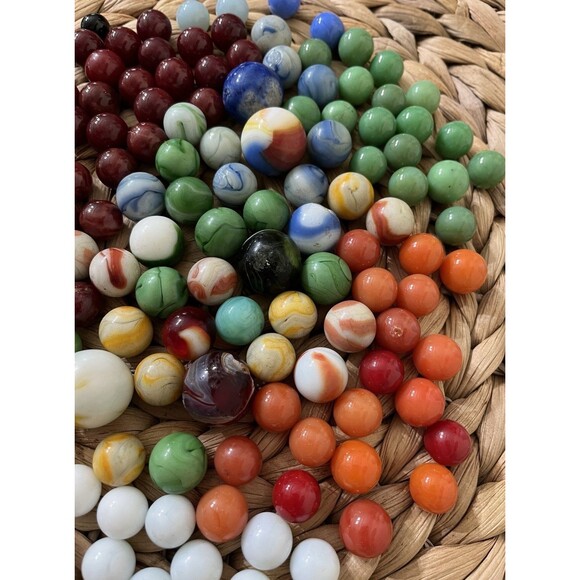 Antique & Vintage Marbles Swirl Marble Glass 2 Lbs Vintage Estate Sale Find Lot - Picture 5 of 15